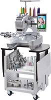 Click to Enlarge - Stands for PR Range (TMP-EMB-STAND shown above with machine and accessories.)