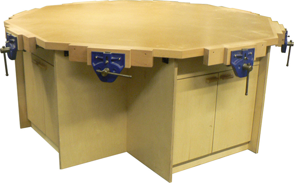 Octagonal Workbench SF-WB27-BL(Shown with 8 Vices sold separately)