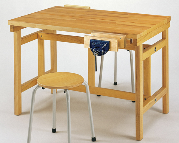 Flush Top Rectangular Workbench(Shown with vices and chairs sold separately)