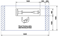 Click to Enlarge - DB 1100 Wood Lathe CAD Drawing