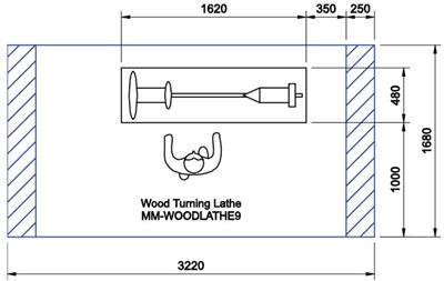 DB 1100 Wood Lathe CAD Drawing