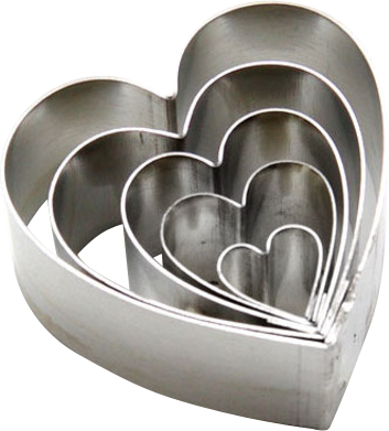 Set of 5 Heart Shaped Cutters