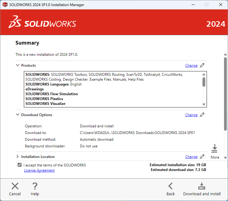 Installing SOLIDWORKS Network Edition using an Individual Installation