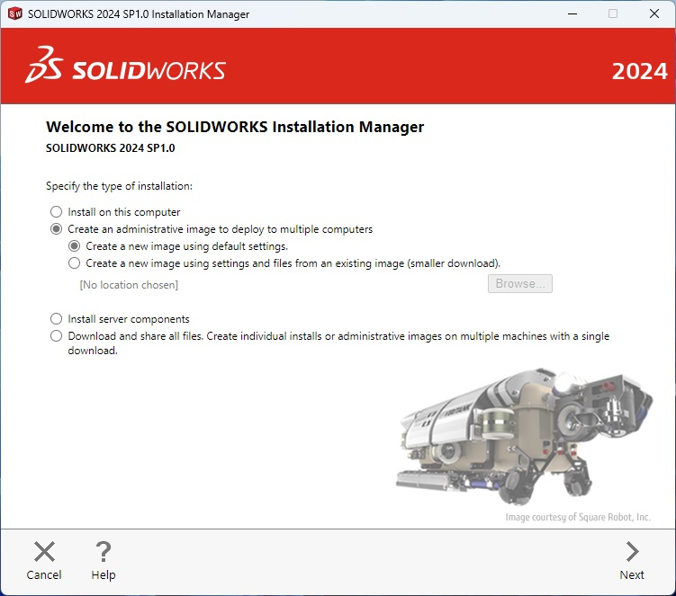 Installing SOLIDWORKS Network Edition using an Administrative Image