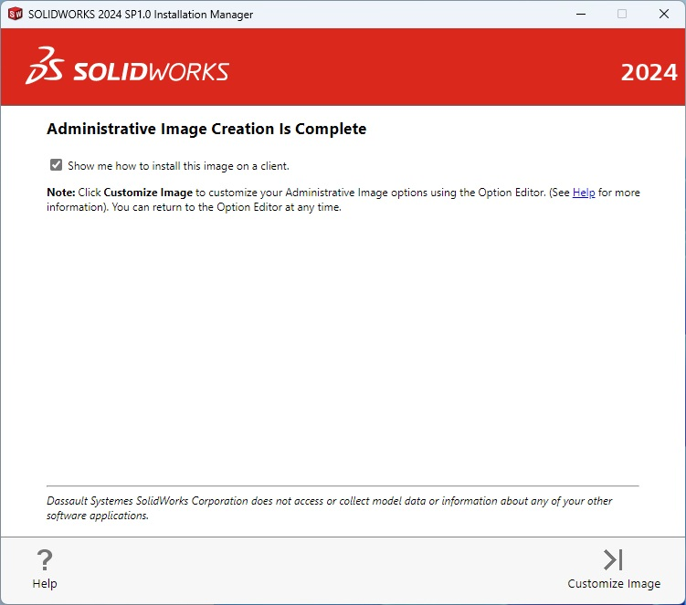 Installing SOLIDWORKS Network Edition using an Administrative Image