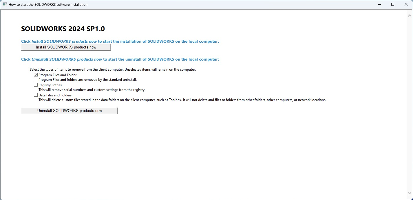 Installing SOLIDWORKS Network Edition using an Administrative Image