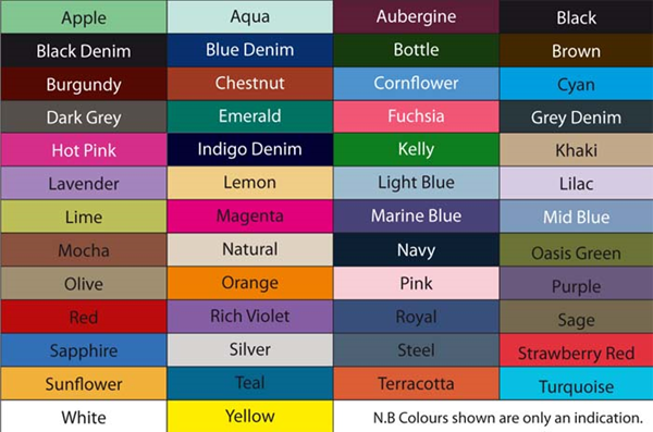 Apron Colour Chart